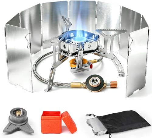 AUTOPkio 3500W Camping Gas Stove Portable, Windproof Backpacking Stove