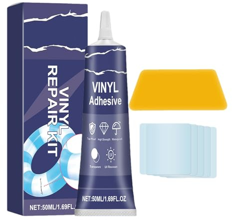 Kit di riparazione per materassi ad aria, kit avanzato di toppe per riparazioni gonfiabili con raschietto, toppe professionali per rivestimenti per piscina, kit di toppe per materassi gonfiabili