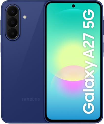 Samsung Galaxy A27 5G 128GB Teléfono Móvi con IA, Azul, Garantía 3+1 Años | Circle to Search, Borrador de objetos, Transcripción de voz, 3 Cámaras, IP64, Batería 5000 mAh, 6x OS upgrades
