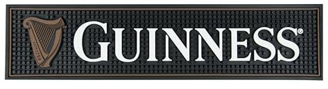 Guinness Logo Harp Bar Mat, PVC Non slip and Waterproof Beer Mats for Home Bars and Pubs (50.3 x 12.2cm)