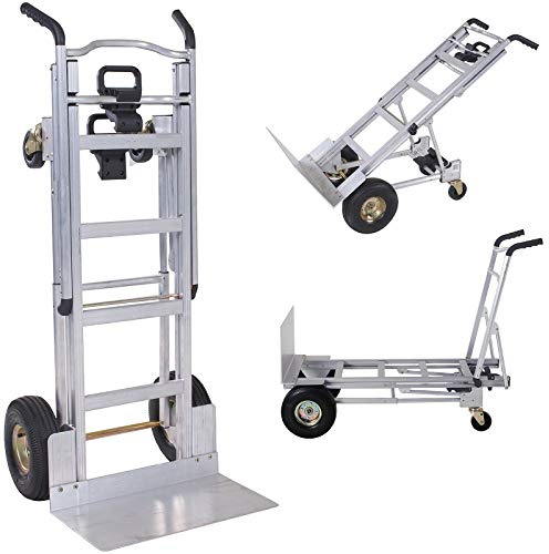 Carrello multifunzione 3 in 1, max 454 kg, in alluminio, pieghevole, per il trasporto