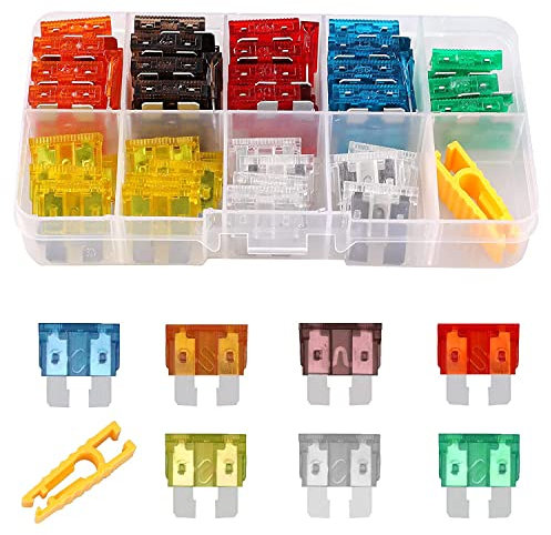 Car Fuse Kit - 60PCS Assorted Blade Fuses (5A-30A) With Storage Case and Fuse Clip