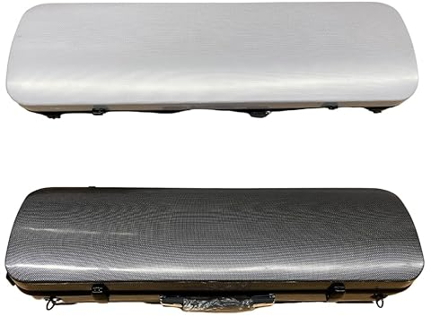 Geigenkasten Geigenkoffer 4/4 Carbon-Composite, schwarz oder weiss, Rechteck-Format, sehr stabil, 2.6 kg (schwarz)