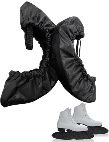 xlwen 1 Paar Kufenschoner, Elastische Kufenstrümpfe, Eishockey Elastische Kufenstrümpfe Geeignet für Damen-Herren-Kinder-Skates, Skate-Zubehör und Anti-Rutsch-Zubehör (schwarz)