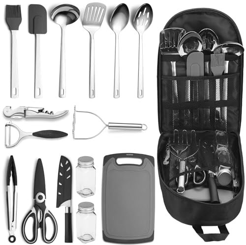 ReaNea Camping Essentials Zubehör Campingausrüstung Must Haves, Kochutensilien Set Camping KücheBackpacking Supplies Camper Gadgets Reisen Picknick Geschenke