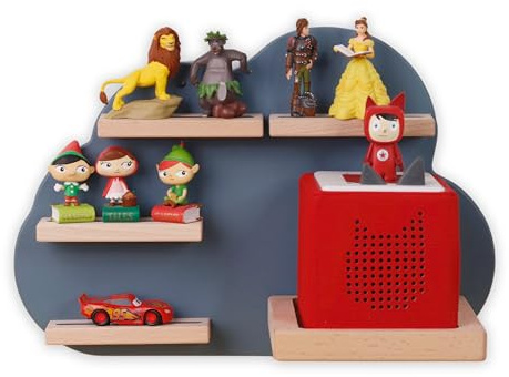 LAUBLUST Tonie Regal Magnetisch - Kompatibel mit Toniebox & Tonie Hörfiguren Aufbewahrung - Wolke, Blau | Toniebox Regal für Mädchen & Jungen - Wandregal Kinderzimmer - Zubehör für Toniebox Starterset