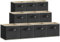 Lifewit 10 Stück Aufbewahrungsbox Stoff, Faltbare aufbewahrungsbox, 33 x 33 x 33 cm Aufbewahrung Ordnungsboxen aus Vliesstoff mit Griff für Kisten Kallax Boxen Regal, Schwarz