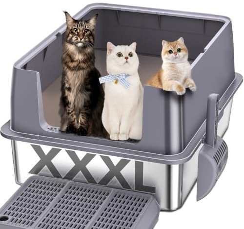 Stainless Steel Litter Box, 28 L*20 W*12 H XXL Extra Large Litter Boxes