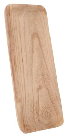 jojofuny Plateau À Thé en Bois Massif Plateau À Goûter en Bois Récipient À Goûter Circulaire Planche À Steak