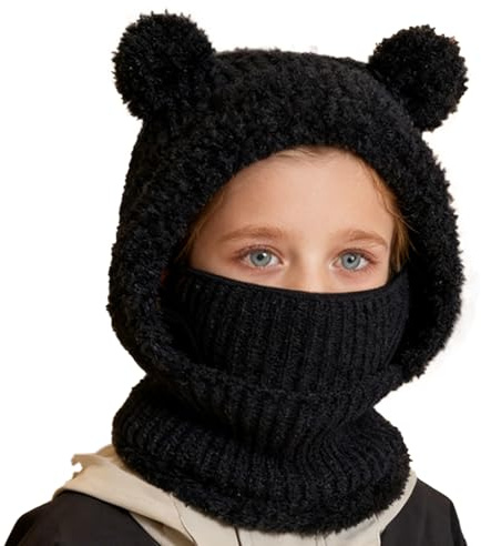 Cappello caldo – Copricapo antivento ispessito con copertura per il viso | Cappello antivento con copertura per il viso – per bambini ragazzi ragazze bambini ragazzi ragazzi viaggi sci escursionismo