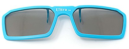 Ultra 1 Pair of Blue 3D Clip On Glasses Passive 3D Glasses Men Women Compatible with RealD Cinemas 3D Glasses for TV Movie Glasses For Prescription Glass Wearers Circular Polorised Cinema Glasses