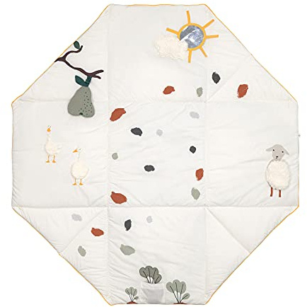 LÄSSIG 1313023841 LÄSSIG Baby Spieldecke Krabbeldecke/Activity Toy Blanket Tiny Farmer, mehrfarbig 800 g