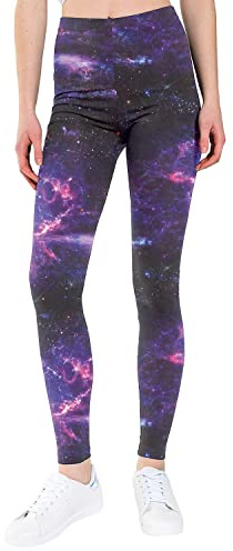 JESKIDS Girls Prints Leggings Casual Yoga Pants Tights Trousers for Kids in 6-7 Years Purple Cosmic