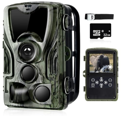 WilkSxyc Fotocamera Caccia 2.7K 20MP, Batteria al Litio Ricaricabile Incorporata da 5000MAh, Fototrappola, Tempo di Scatto di 0,2S e Impermeabile IP66, per la Caccia e L'osservazione la Fauna