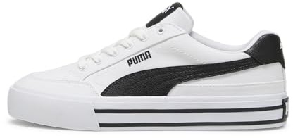 PUMA Mens Court Classic Vulc Sneaker, Mens White Mens Black, 13