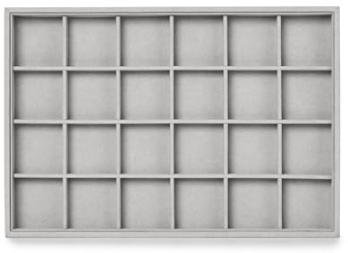 Oirlv Microfibr Nera Vassoi Impilabili Per Gioielli 24 Griglie - Espositore Per Orecchini, Anelli e Organizzatore