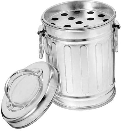 ULDIGI Vintage Style Iron Ashtray Large Capacity Metal Trash Can Lid Windproof for Office Home