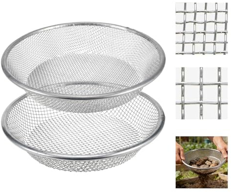 eupdd Gartensieb Erde: 2 Stück 3mm,6mm Erdsieb Kompostsieb Rundes Gartensieb für Gartenarbeit und Kompostieren