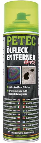 PETEC Ölfleckentferner Spray Ölfleckenentferner für Pflastersteine Öl Entferner auf Pflaster, Beton, Asphalt, Fliesen, Werkstattboden 500 ml. Ölbindemittel Ölbinder für Ölflecken 72350