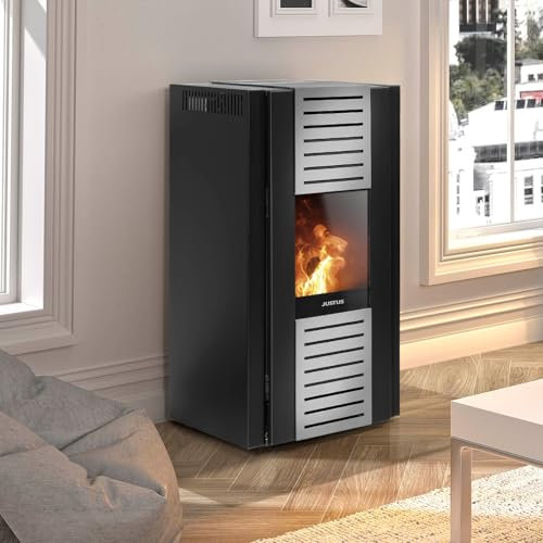 JUSTUS 7971 11 Sirkos Aqua Wasserführender Pelletofen Stahl Schwarz/A+