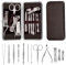 Lot de 12 coupe-ongles robustes en acier inoxydable pour manucure personnelle, coupe-ongles, cure-oreilles, kit de pédicure homme/femme