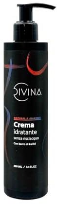 Crema Idratante senza risciacquo con burro di karité per capelli mossi, ricci, super-ricci, afro Natural&Amazing di DIVINA BLK (250ml)