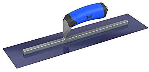 Bon 67-175 Steel City Finish Trowel - Square - Blue Steel - 12 X 3 - Comfort Grip