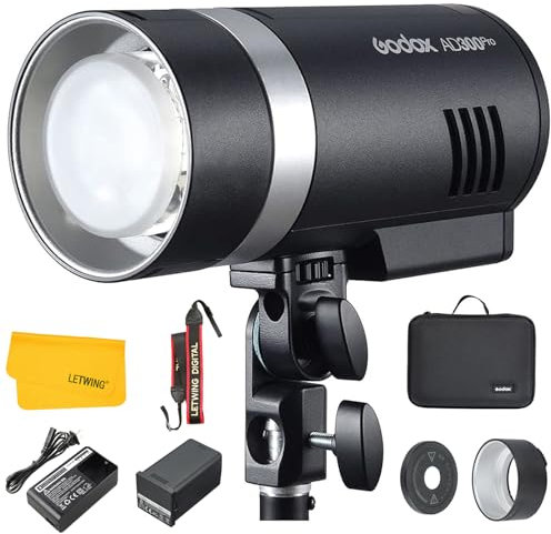 Godox AD300Pro AD300 Pro Studio Flash， 300Ws TTL 2.4G HSS 1/8000s con batería de Litio de Alto Rendimiento y Montaje Bowens Compatible para Nikon Canon Sony Fuji Olympus Cámara Panasonic