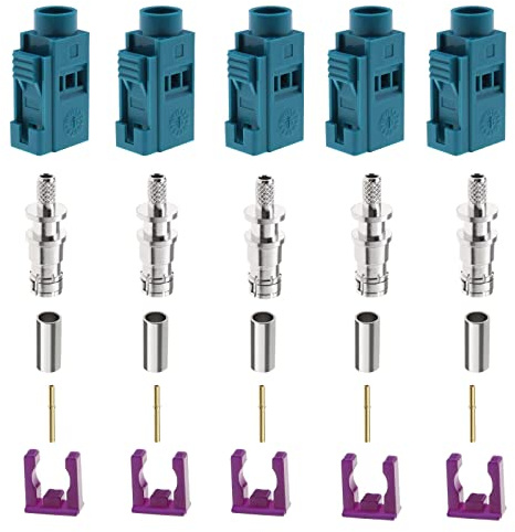 ECSiNG Kit de reparación de conector de antena hembra de Fakra para conectar RG174/RG316 cable de coche que prensa de soldadura adaptador de antena convertidor