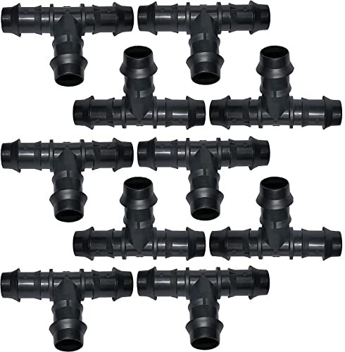 Magazzini GM TEE, Raccordi per Sistema di irrigazione Tubo Ala gocciolante,disponibili anche Manicotto,Picchetto,Valvola,Tappo,Gomito,Gancio,Presa a Staffa, per Tubi da 16mm (10,Tee)