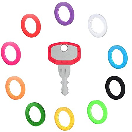 Tapas para llaves, 12 unidades, tapas de color para llaves, anillos de identificación de llaves de colores, tapas de identificación fácil de identificar llaves de puerta de casa coloridas