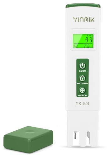 YINMIK Digitales EC Messgerät Genauer TDS EC Tester mit Thermometer Wassertester Trinkwasser Professionellem PPM Messgerät für RO und Leitwertmessgerät für Pool Aquarium mit PPM500 und PPM700 Modus