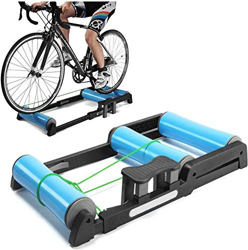 Entrenador de bicicleta plegable – Rodillos de bicicleta plegable Soporte de entrenamiento para bicicleta de carretera Rodillo de ejercicio Máquina de fitness