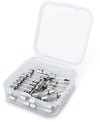 Innfeeltech 25pcs fusibili in vetro a soffiaggio lento 5 * 20mm 250V 12A Slow Tube Fuse Assortment Kit
