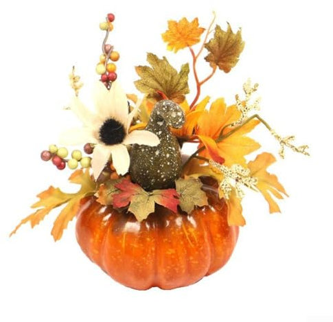 Decorazione da tavola autunnale a forma di zucca, centrotavola in acero a forma di zucca, ornamenti di zucca di Halloween, decorazione per la casa di Halloween (C)