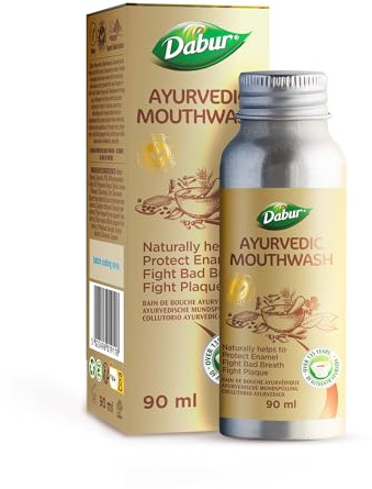 Dabur Ayurvedic Oil Mouth Wash 90ml - Enamel Protection, Bad Breath Fighter, Plaque Defence, Freshens Breath & Gum Health | Oral Care Product - Natural Herbal Formula