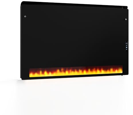 Klarstein Infrarot Wandheizung 1110W – Wandmontage, IPX4, Graphene & Gehärtetes Glas, Flammeneffekt, LED-Touchpanel, Energiesparend, Infrarotheizung Für Wohn- & Nassbereiche