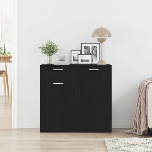 ACAGALA Aparador, cómoda con 2 puertas y 1 cajón – armario para documentos, armario auxiliar, armario para pasillo, armario de almacenamiento para dormitorio y sala de estar | 80x36x75 cm | Material