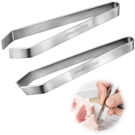 2x Premium Grätenzange Edelstahl (11cm) – Präzise Grätenpinzette & Fischgrätenzange Set, Entfernt Mühelos Fischgräten, Huhn- & Schweineborsten, Spülmaschinenfest