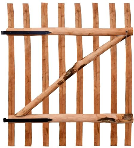 vidaXL Haselnuss Holz Imprägniert Zauntor 100x120cm Gartentor Staketenzaun Tor