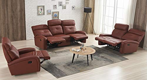 Mapo Möbel Voll-Leder Sofagarnitur Fernsehsofas Relaxsofas 5130-3+2+1-206