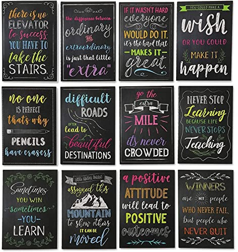12-pack små inspirerande anteckningsböcker med tillväxttankesätt citat, motiverande fickjournal anteckningsblock för studenter, barnfestgåvor, skola, kontor (9 x 12,5 cm)