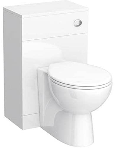 VeeBath Linx 600x330 WC and Back to Wall Toilet, Soft Close Toilet Seat, Concealed Cistern for Bathroom- Gloss White (Flat Pack)