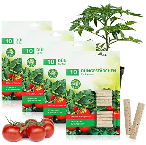 com-four® 40x Bâtonnets d'engrais pour tomates - Engrais équilibré pour tomates avec Une Longue durée d'action