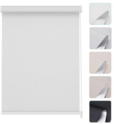 Changshade Size Custom Corded Roller Shades, Blackout Roller Window Blinds with Thermal Insulated for Office, Living Room, Bedroom, Kitchen, Easy Installation White CML-ROL-WT-A