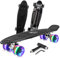 Beleev Skateboard 56 cm (22 Zoll) Komplettset Mini Cruiser Retro Skateboard mit PU LED Licht UP Rollen