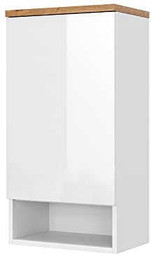 Vicco Badschrank Weiß Eden 40x78x27 cm - hängender Badezimmerschrank, Viel Stauraum für Badutensilien