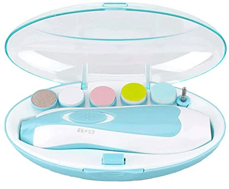 Tagliaunghie per bambini, tagliaunghie elettrico per bambini da 5500 giri/min, con 6 testine di macinazione, tagliaunghie 6 in 1 con luce LED, lime elettriche per unghie dei bambini per dita e piedi