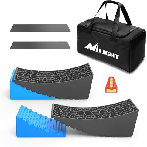 Nilight RV Leveler - 2 Pack Camper Leveling Blocks Ramp Support Dual Axles, Up to 35,000lbs, Fast RV Accessories Leveling System for Travel Trailer, Motorhome