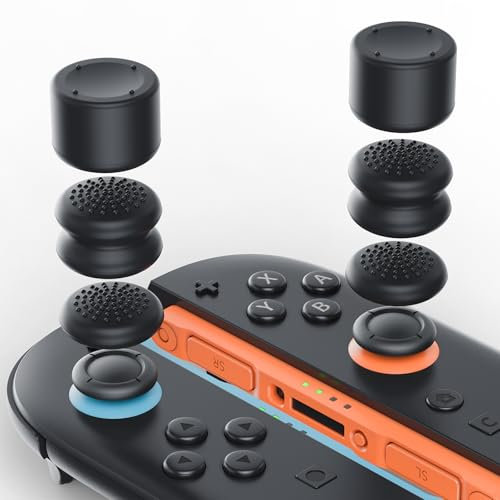 Gorixer 6PS Thumb Grip Caps for Nintendo Switch 2,Silicone Analog joystick Caps Cover for Xbox Series X/S and PS5/Slim/Controller, 3Pairs(6pcs), Black